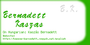 bernadett kaszas business card