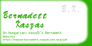 bernadett kaszas business card